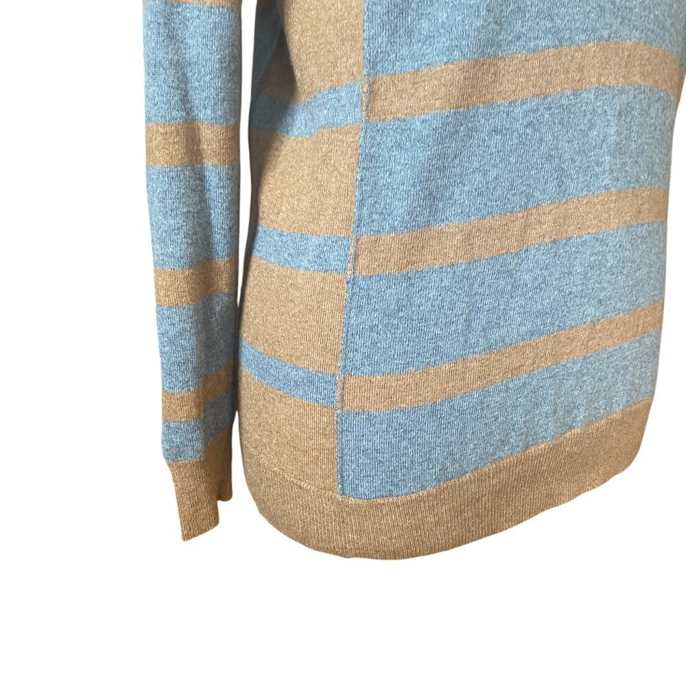 Wallace J Crew Cashmere Lambswool Blend Sweater Striped Quiet Luxury Preppy-M - Picture 5 of 15